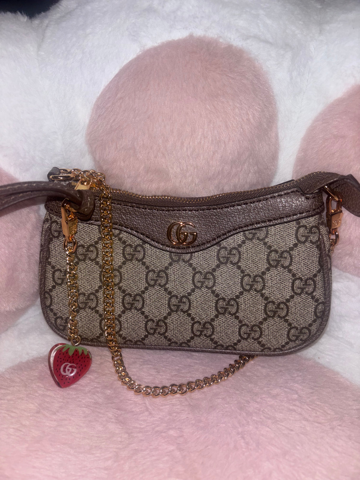 Luxury Purse with Strawberry Accessories