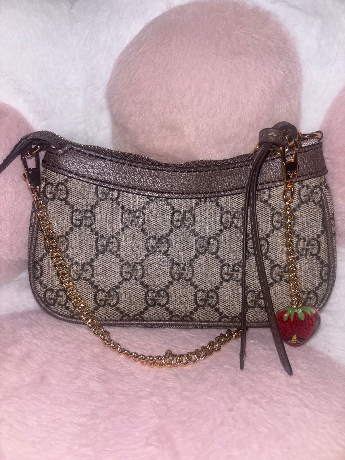 Luxury Purse with Strawberry Accessories