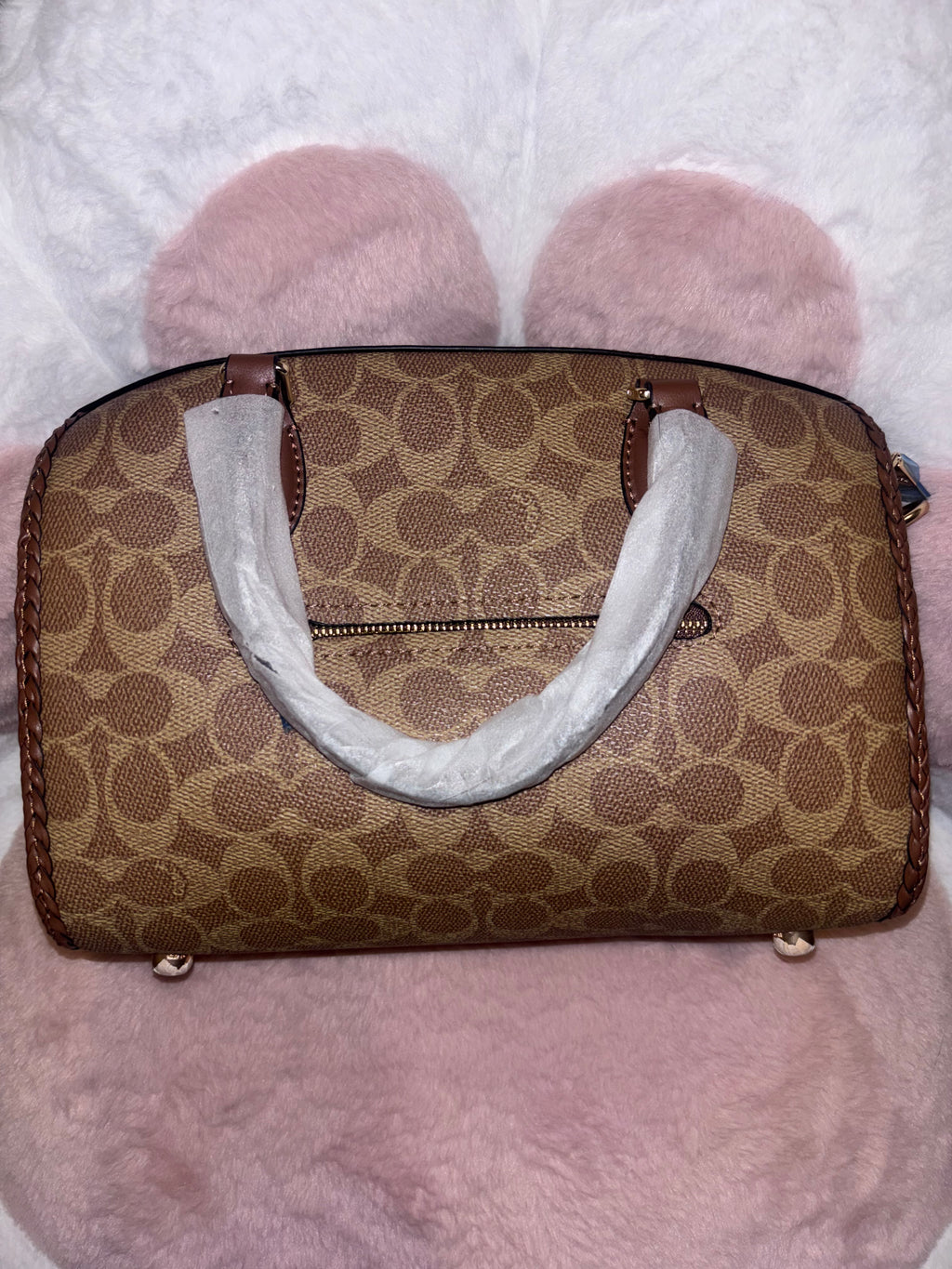 C Tan Speedy Bag with leather Strap