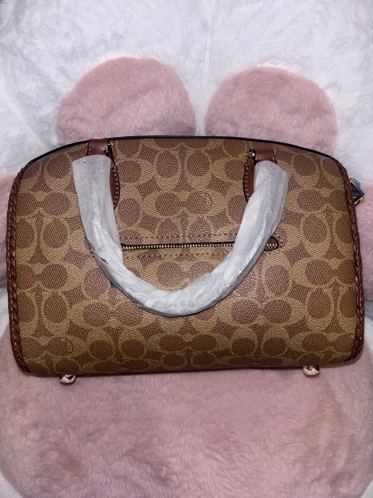 C Tan Speedy Bag with leather Strap