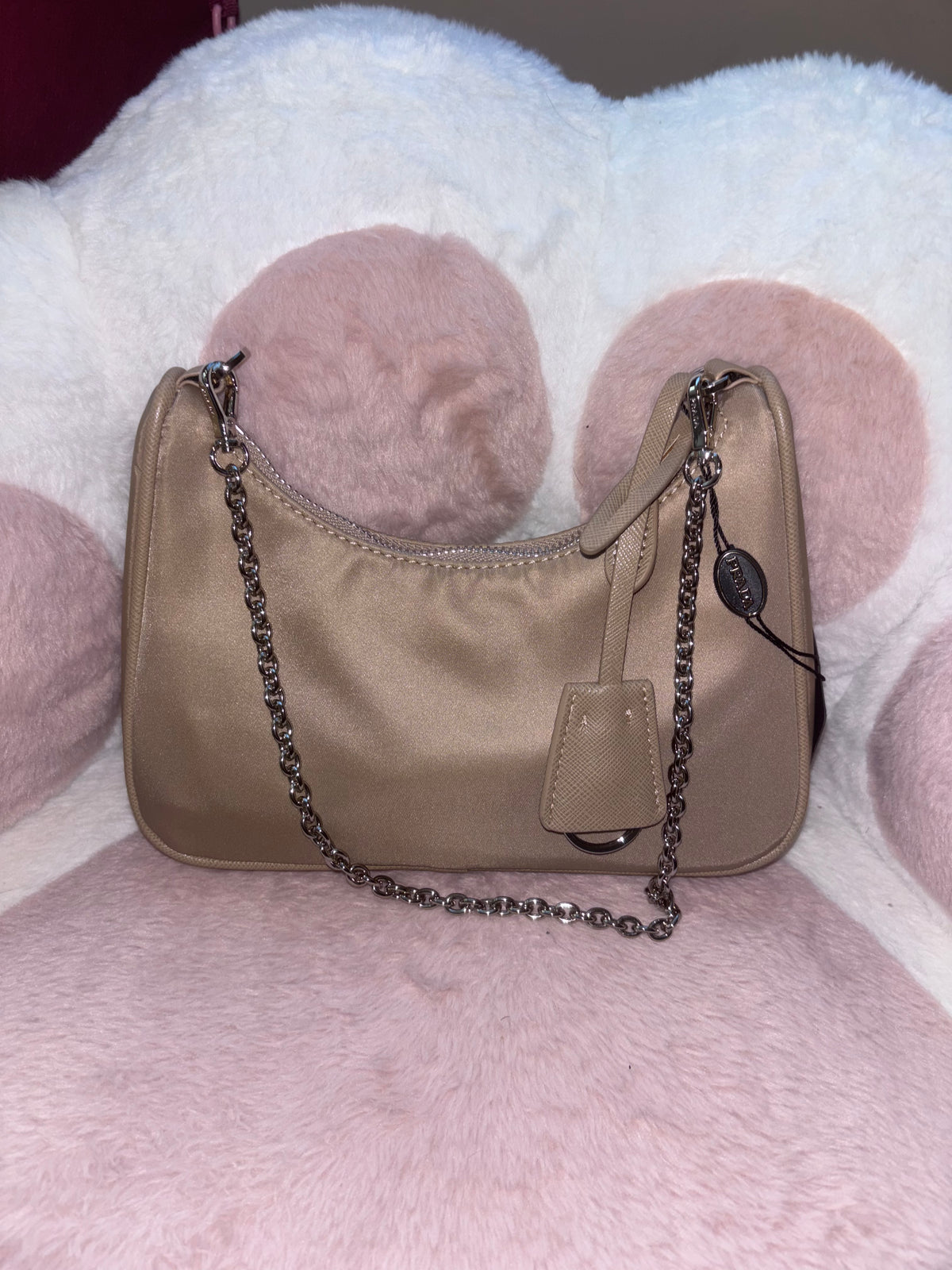 Tan P Purse with Straps