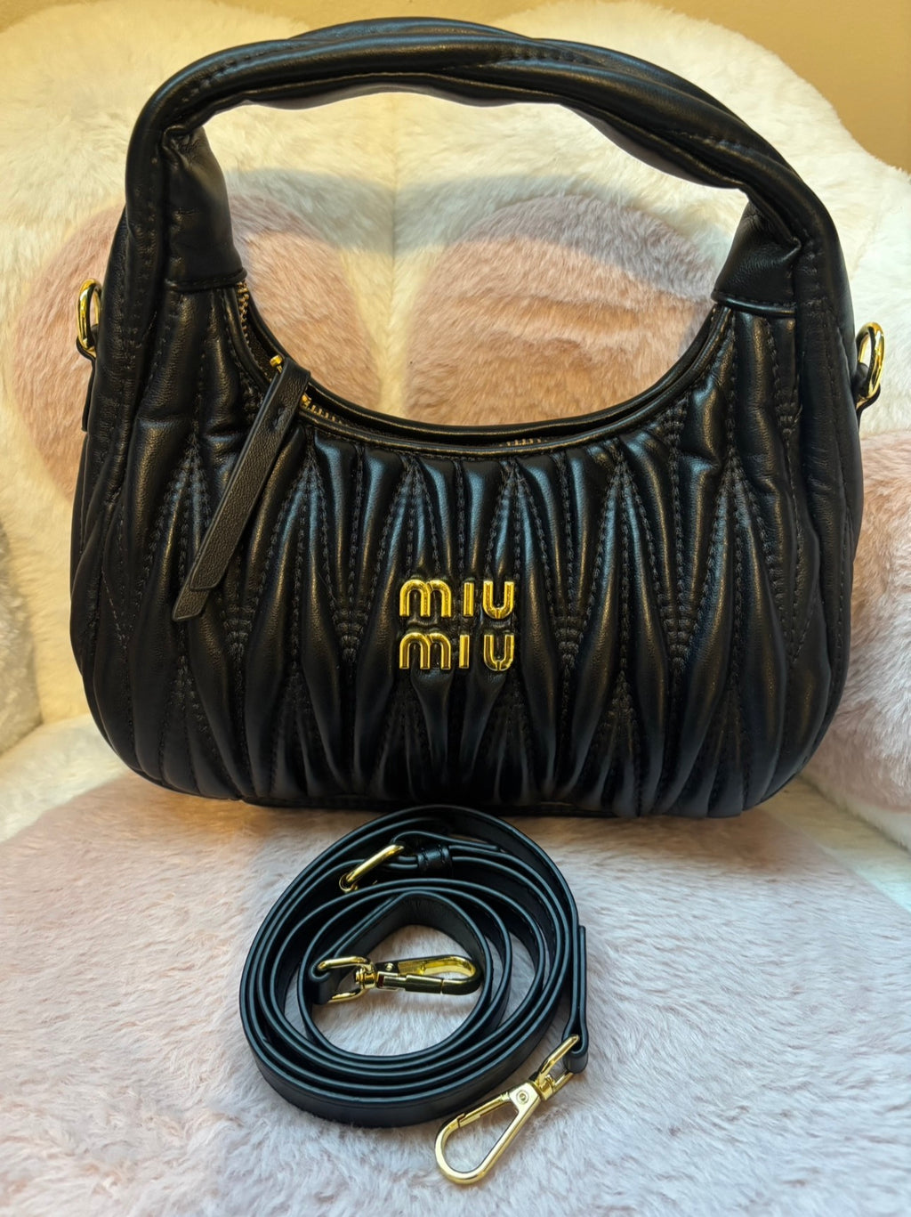 Black M M Purse with Accessories