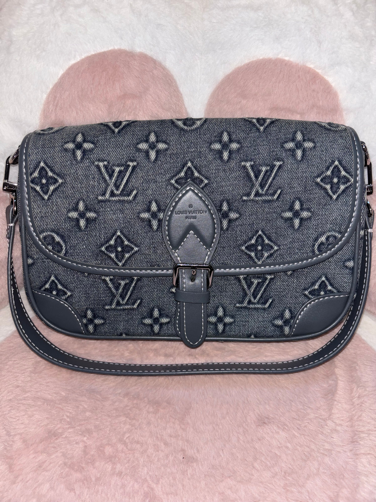 L Denim Purse with Cross body Straps