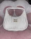 White Purse M M with Cross body Straps