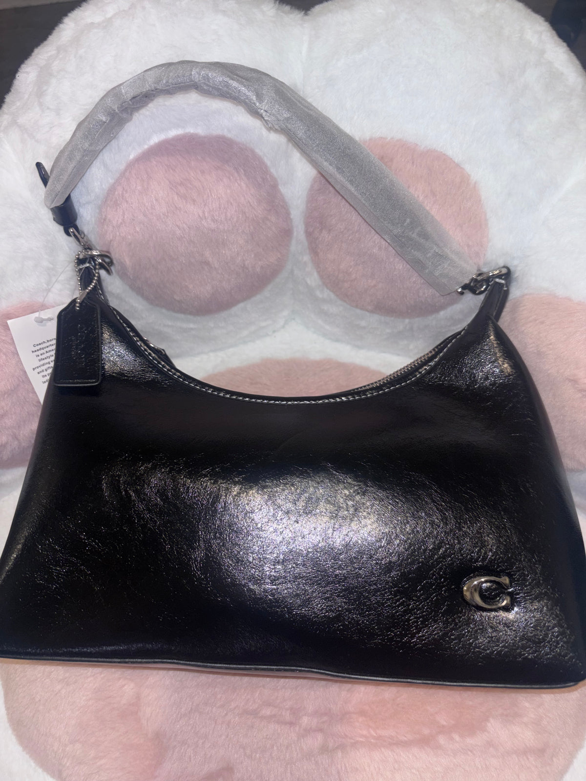 Black C Purse with Multiple Straps