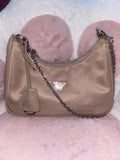 Tan P Purse with Straps