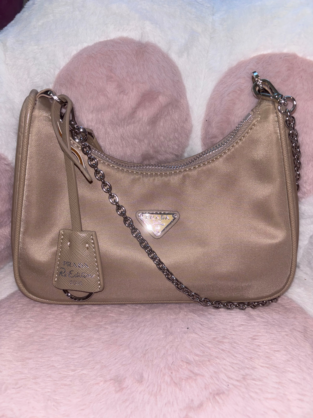 Tan P Purse with Straps